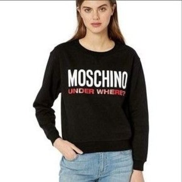 Moschino Under Where? Black Crewneck Sweatshirt XXS - Picture 1 of 8